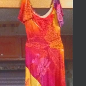 Tropical Sundress lace bra, petal sleeves/sleeveless,cotton, pullover sz 6-8